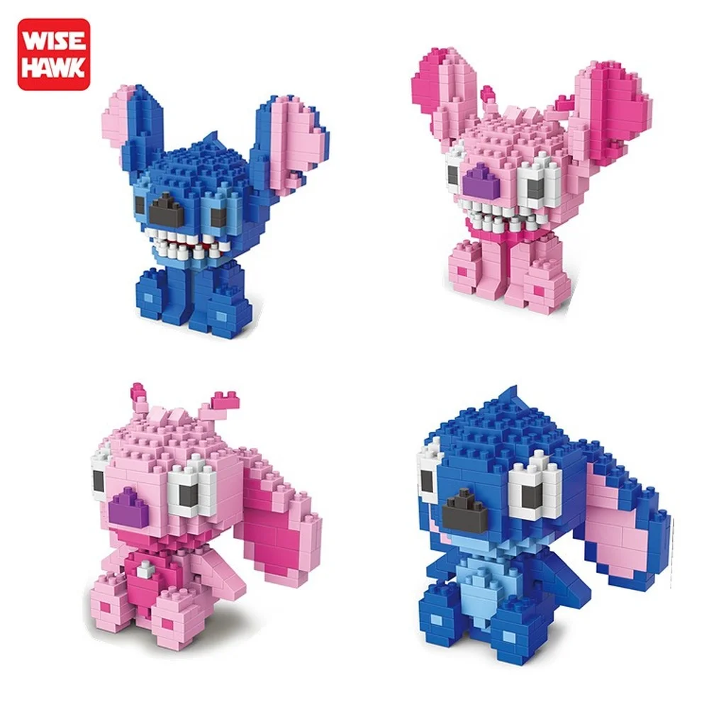 

Disney Stitch Building Blocks Pink and Blue Creative Bricks Model Toys for Children Anime Figures Dolls Gifts