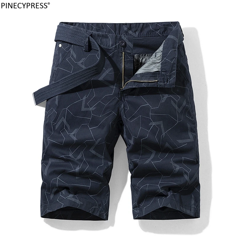 

100% Cotton Men Fashion Printed Men's Shorts Clothing New Summer Spring Casual Knee Length Fashion Social Beach Short Pants