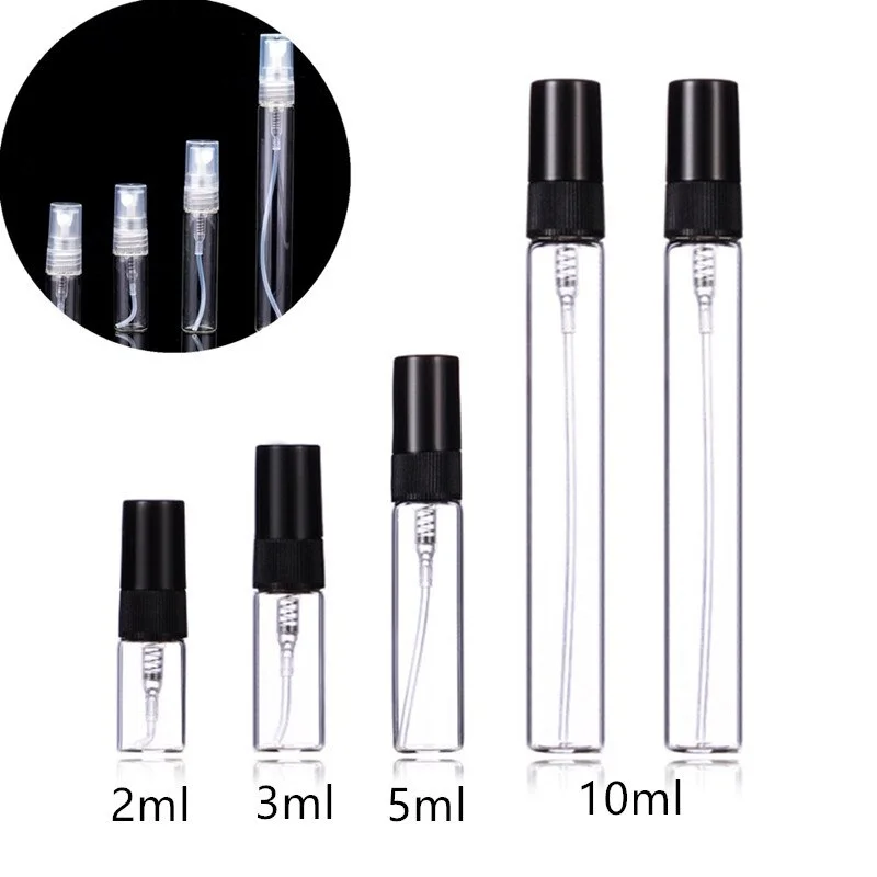 

2ml 3ml 5ml 10ml Mist Spray Bottle Spray Pump Bottle Travel Refillable Glass Perfume Bottle With Sprayer