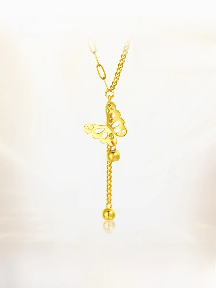 Zhou Dasheng красновато-желтое ожерелье из золота 8 карат женское розового