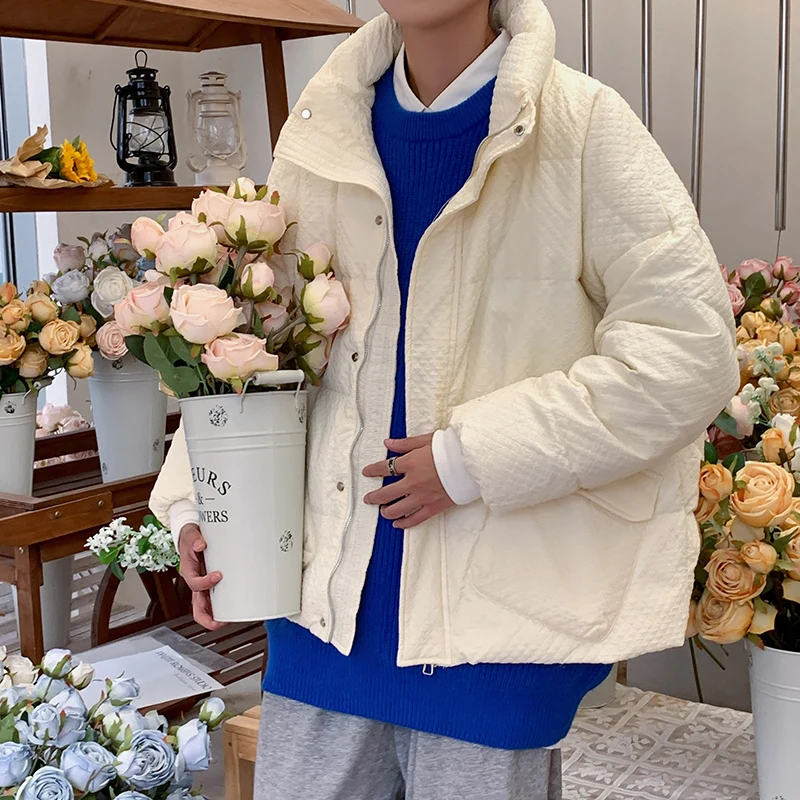 Winter Jacket Men Warm Fashion 4-color Oversized Thick Down Jacket Men Korean Loose Thicken Short Coat Mens Parker Clothes M-2XL