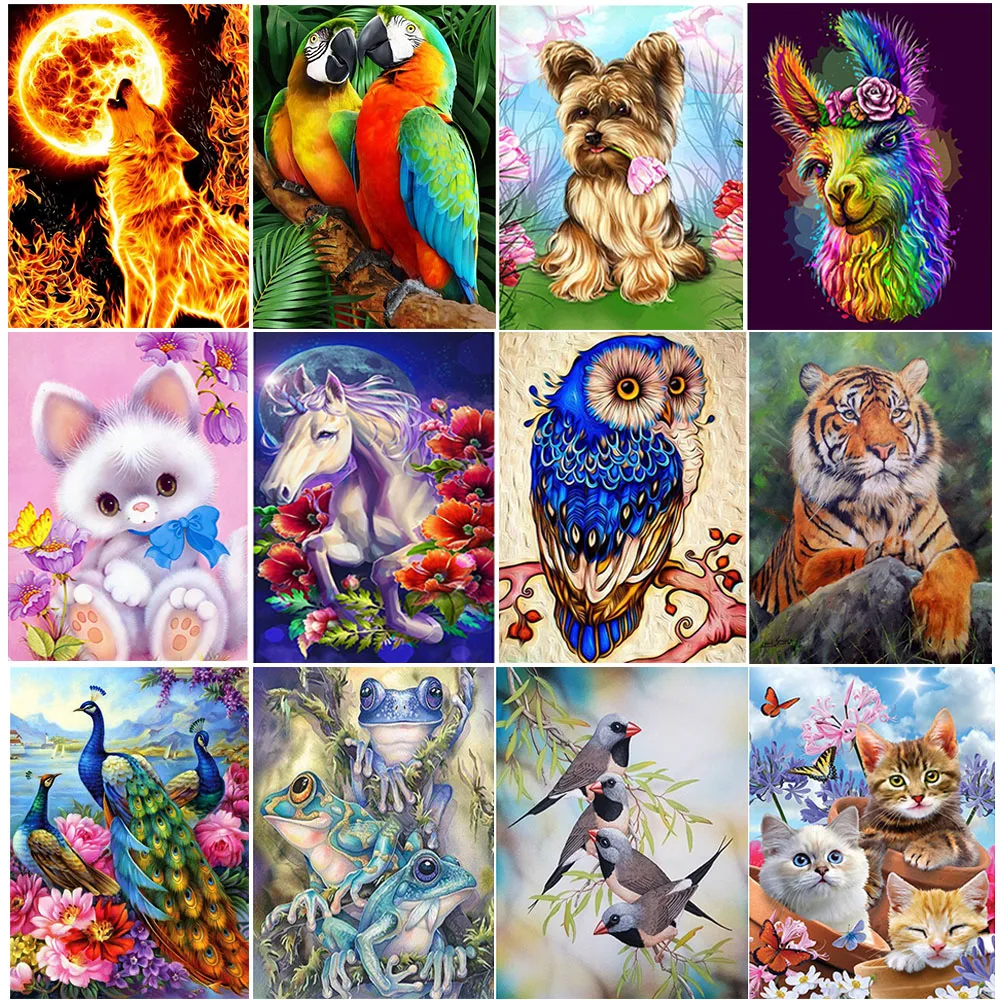 

5D Diy Diamond Painting Animal Owl Tiger Full Rhinestones Embroidery Mosaic Art Cross Stitch Kits Home Decor New Arrivals 2023