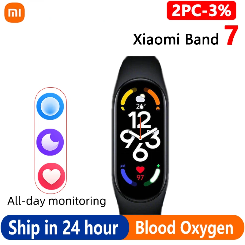 

Xiaomi Mi Smart Band 7 Bracelet 6 Color AMOLED Screen Miband 7 Blood Oxygen Fitness Traker Bluetooth Waterproof Smart Band