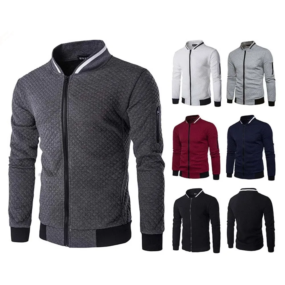 

2022 New High Quality Plush Zip stand collar casual hoodie Jacket Men's Street Windbreaker Coat Men Hot Casual Outer Wear Thick