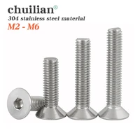 m2 m2 5 m3 m4 m5 m6 din7991 304 stainless steel bolt hexagon hex socket flat head countersunk screw furniture screws