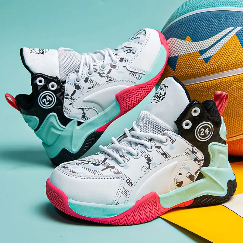 Professional Anti-Shock High-top Kids Basketball Shoes Breathable Comfortable Children's Sneakers Non-slip Sports Shoes For Boys