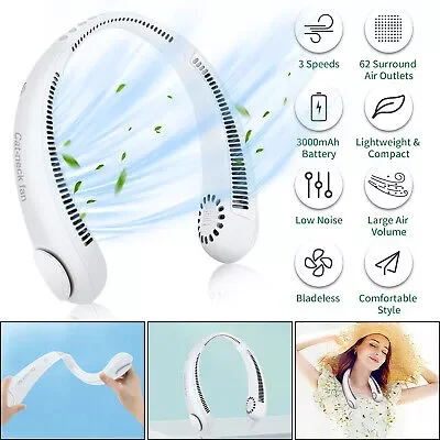 

NEW2023 New in Cooling Sports Fan USB Rechargeable Mini Lazy Neck Hanging Fan US home appliance Generator humidifier Fan diffuse