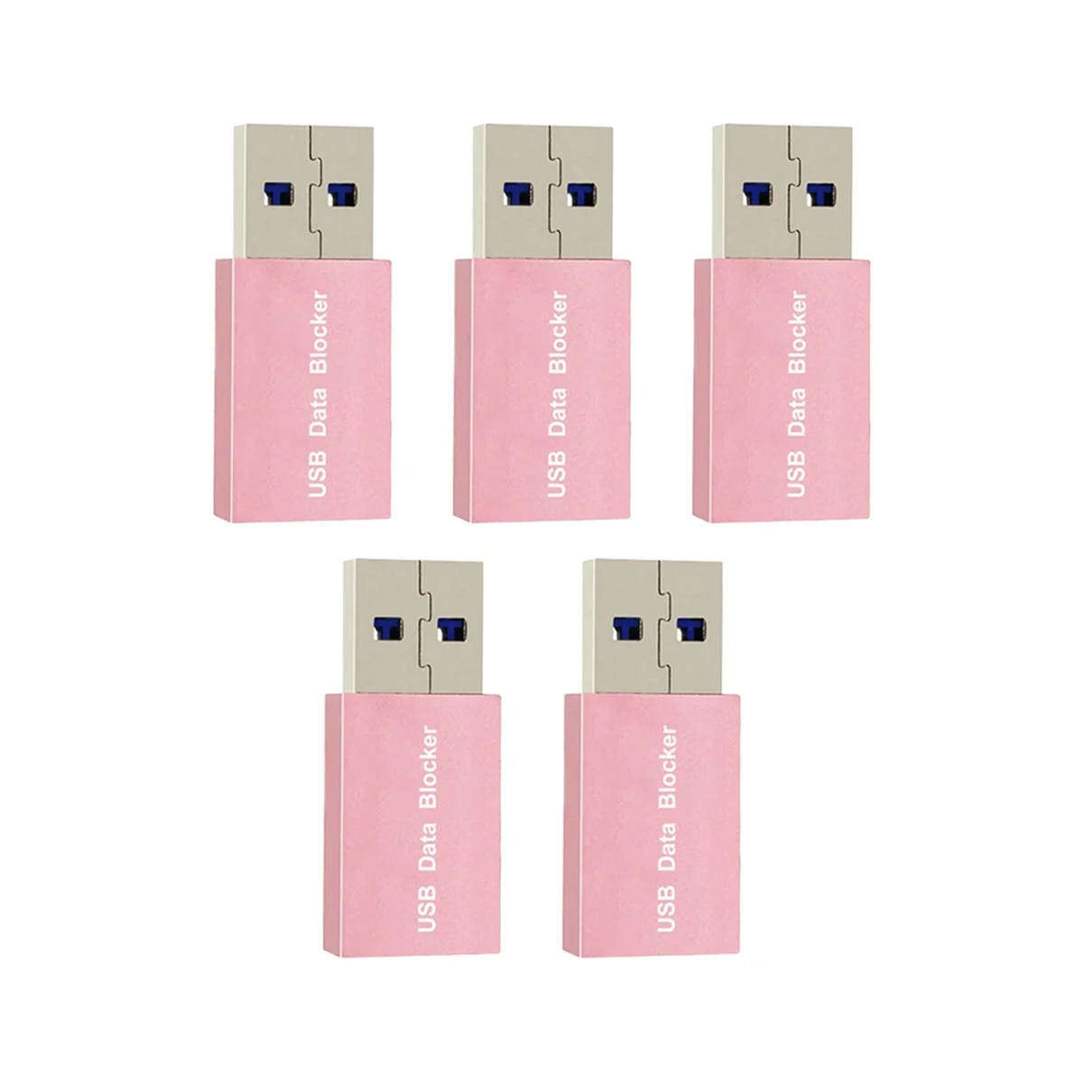 

5PCS USB Data Blocker Charge-Only USB Blocker Adapter for Blocking Data Sync Protect Against Juice Jacking Pink