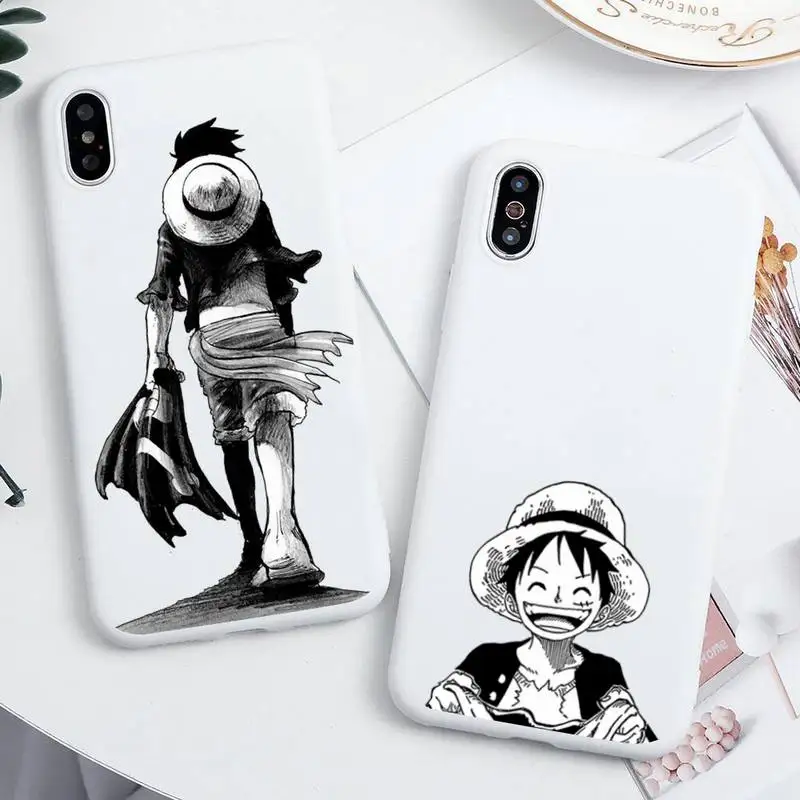 

Anime One Piece Luffy Zoro Phone Case For iphone 13 12 11 Pro Max Mini XS 8 7 6 6S Plus X SE 2020 XR Candy white Silicone cover