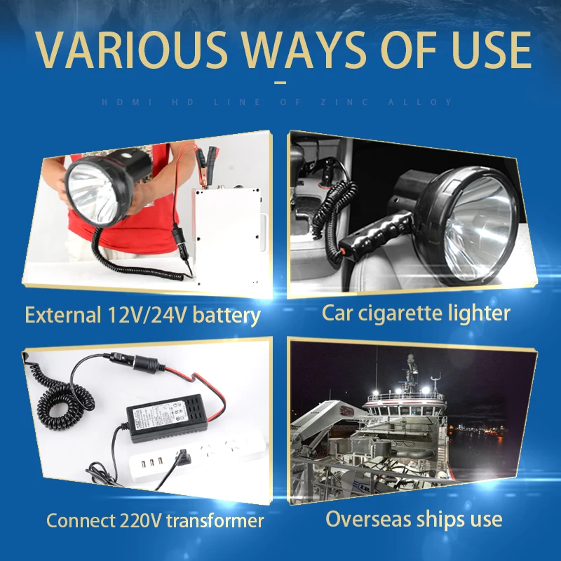 Яркая портативная HID-точка светильник 220 Вт ксеноновый поиск Охота 12 В 35 55 65 75 100 160