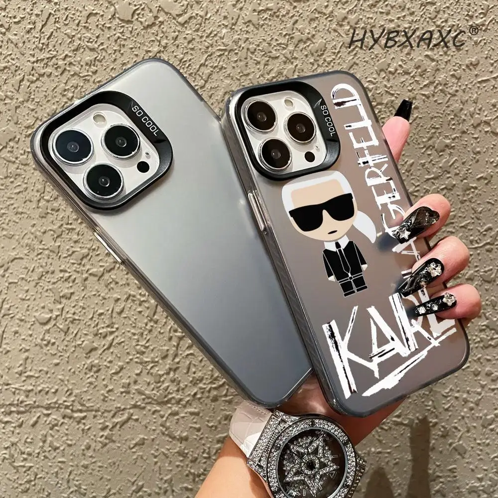 Мультяшный крутой чехол для телефона с милым котом K-K-Karls-S для iPhone 17 16 15 14 13 12 11 Pro Max Air, матовый, лазерный, с эффектом северного сияния, разноцветный (art.: 3920db6ad539d) - 3920db6ad539d