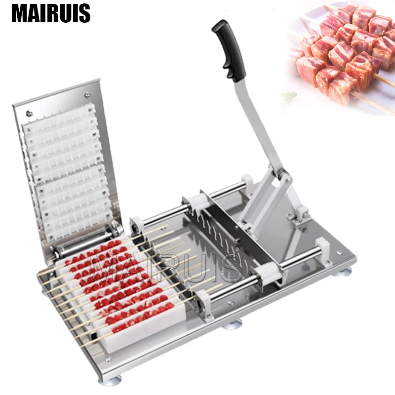 

Doner Kebab Meat Wear String Machine Manual Satay Skewer Machine Bbq Stainless Steel Mutton Kebab Lamb Skewer Tools