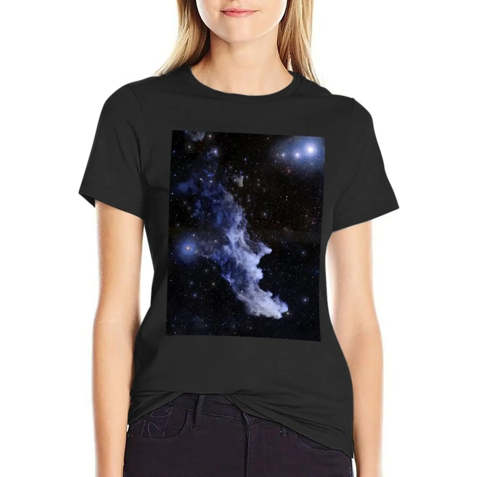 Футболка оверсайз с принтом головы ведьмы туманности (без текста только рисунок)