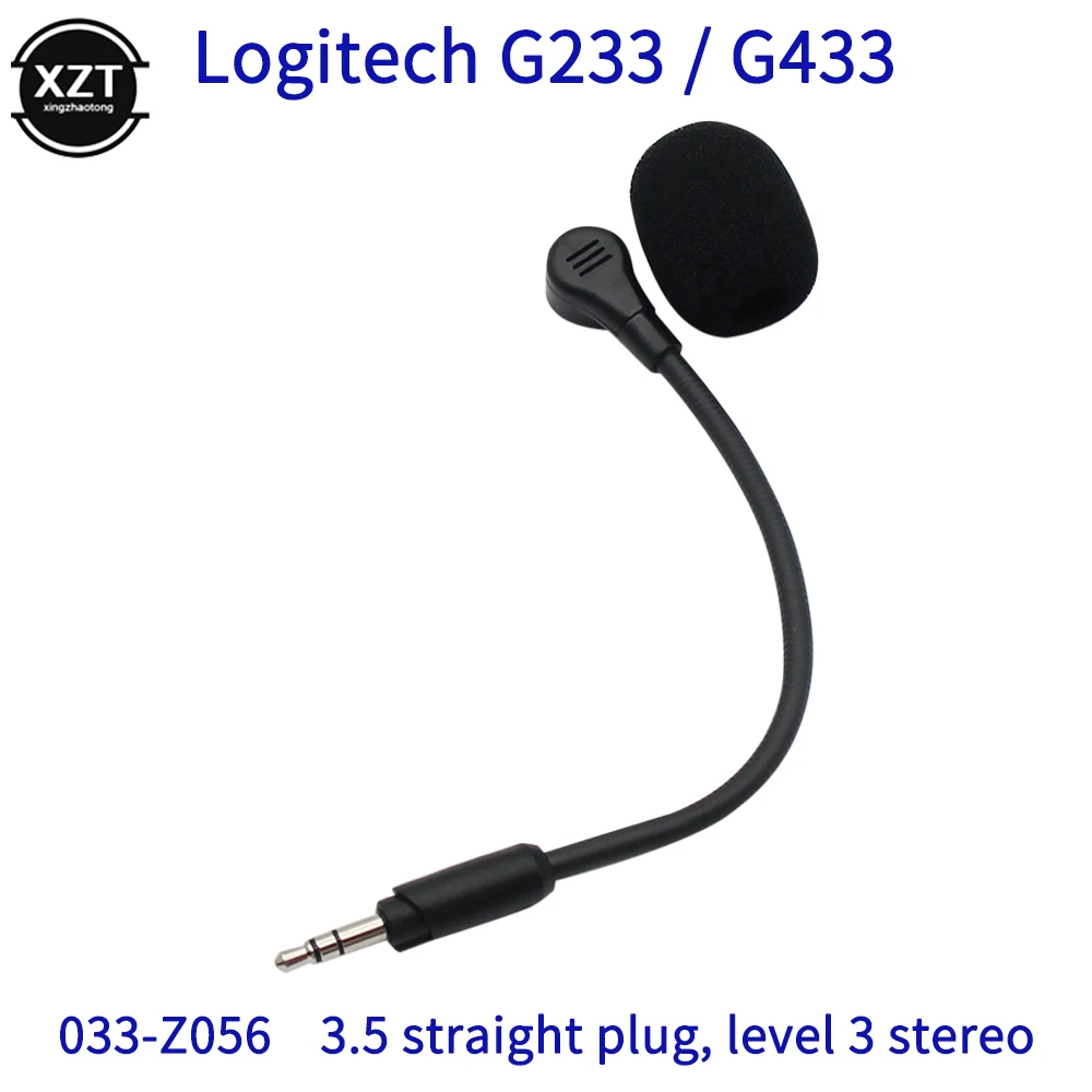 Replacement Game Mic Boom for Logitech G433 G233 GPro GPROX Gaming Headset Mic 3.5mm 3-pole Stereo Microphone