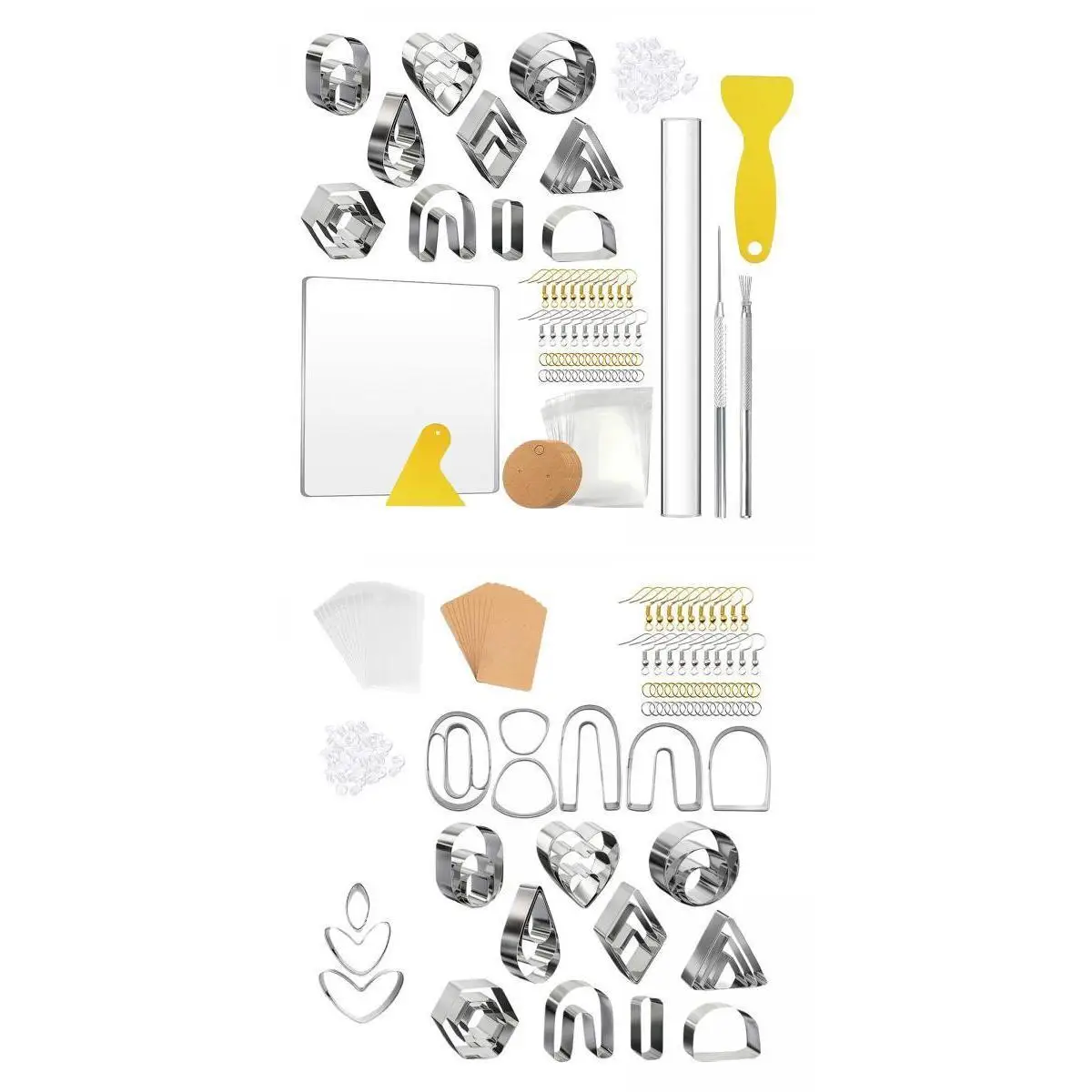 

2 Set Stainless Steel Polymer Clay Cutters Clay Earring Cutters Baking Mould Jewelry Making Pendant Making