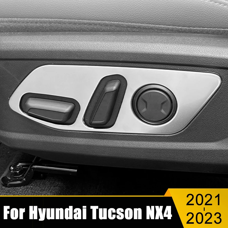 

Аксессуары для стайлинга автомобиля для Hyundai Tucson NX4 2021 2022 2023 нержавеющая ручка переключателя регулировки сиденья панель отделка наклейки