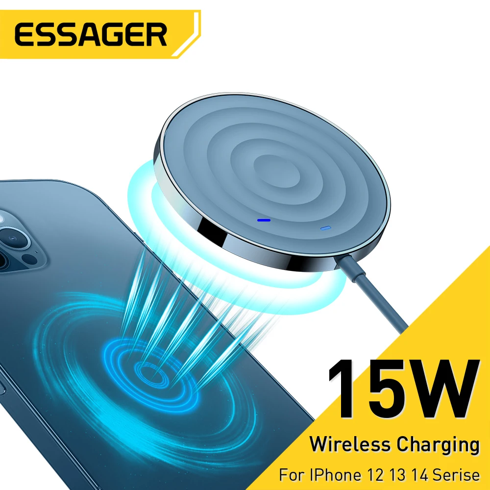 

Essager 15W Magnetic Wireless Charger For iPhone 14 Pro Max Mini X Qi Fast Charger Induction USB C Wireless Charging Pad Adapter