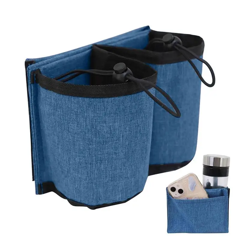 

Suitcase Cup Holder Fits Roll On Suitcase Handles With 3 Pockets Free Hands Beverage Holder For Travelers Businessmen Parents