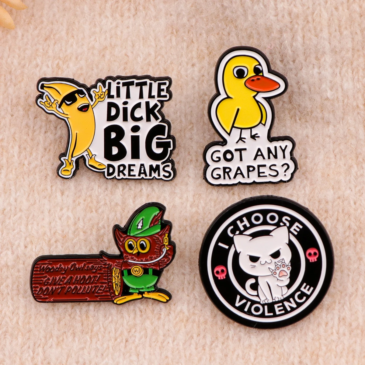 Эмалированные броши на булавке Маленький член большие мечты цвет в ассортименте