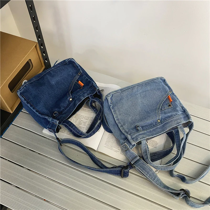 2023 Trend Denim Jeans Handbags Vintage Denim Bag Luxury Tote for Women Shoulder Bag Denim Crossbody Women's Handbag and Purse