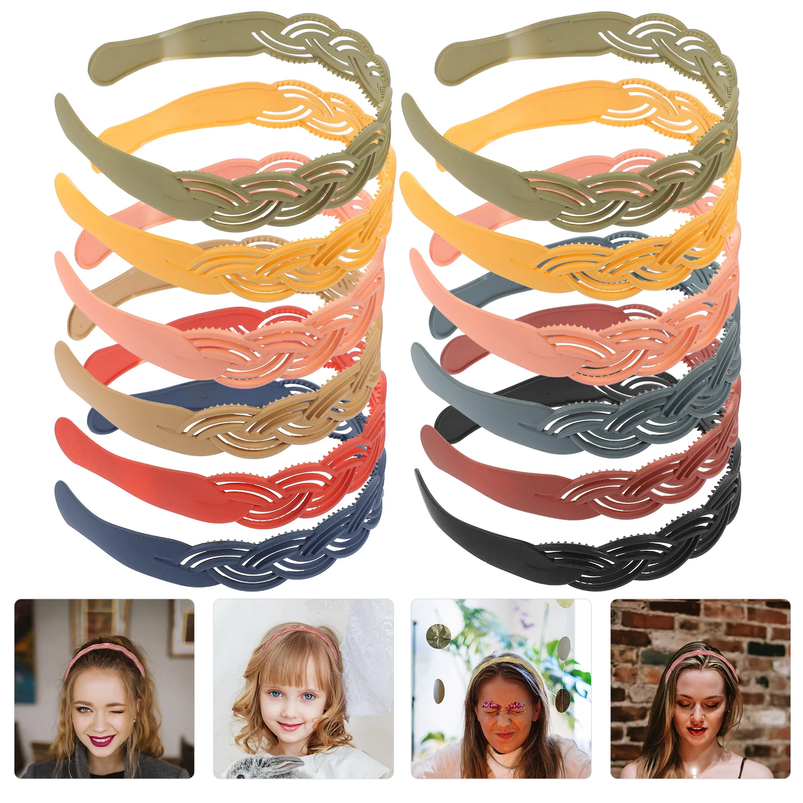 

Повязки на голову для девочек, 12 шт., простые повязки на голову, повязки для волос для мытья лица, женские повязки на голову