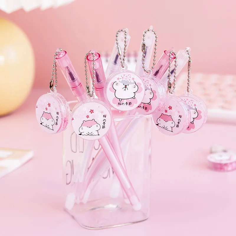 

36PCS Cherry Blossom Cat Pendant Neutral Pencil Lovely Sequin Pendant Pendant Pendant Chain Pencil Student Pencil