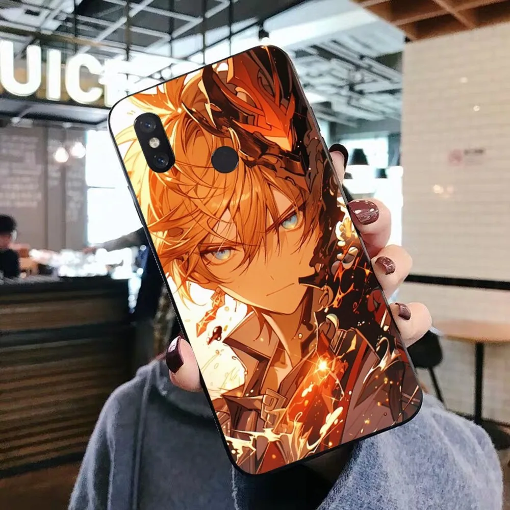 Фото Ударный чехол Tartaglia Childe Genshin для Xiaomi Mi 5X 8 9 10 11 12 lite pro 10T PocoX3pro PocoM3 Note 10 pro lite №5