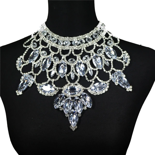 Luxury Noble Crystal Water Drops Bridal Jewelry Sets Rhinestone Necklace Earrings Set for Bride African Jewelry Accessories 4