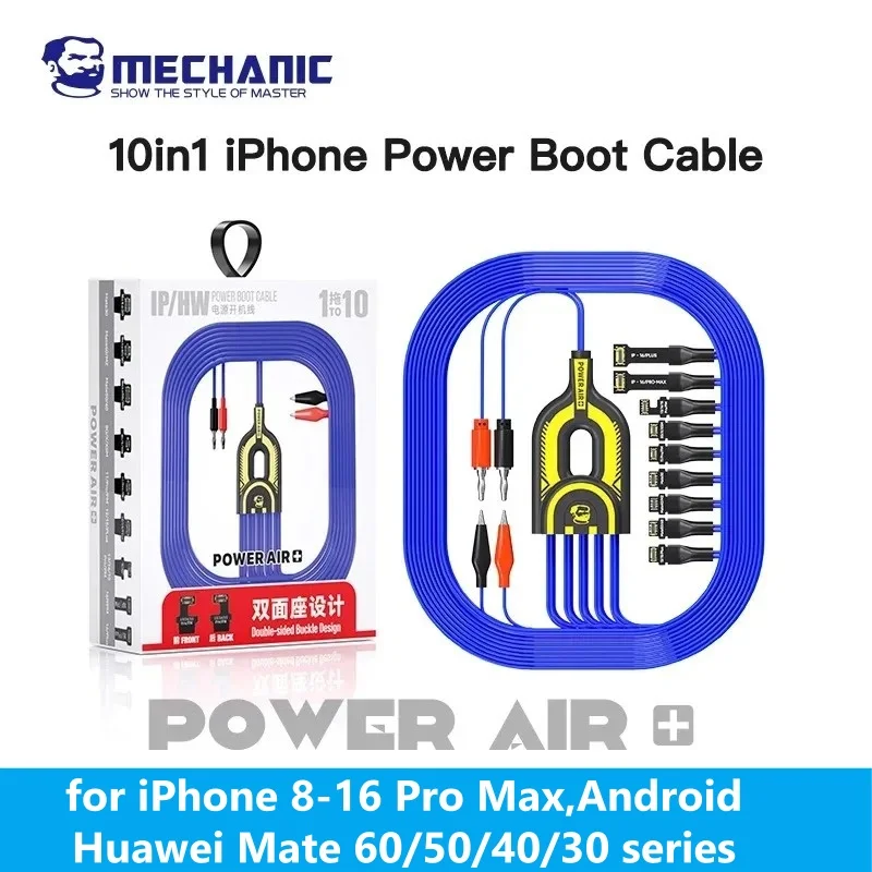 

Тестовый кабель питания постоянного тока MECHANIC Power Air Boot Line для iPhone 7-11 12, 13, 14, 15, 16 Pro Max, шнур для активации материнской платы телефона