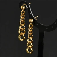 yw gairu simple hip hop rap stainless steel chain womens earring korean fashion titanium earrings jewelry 2022 trend new