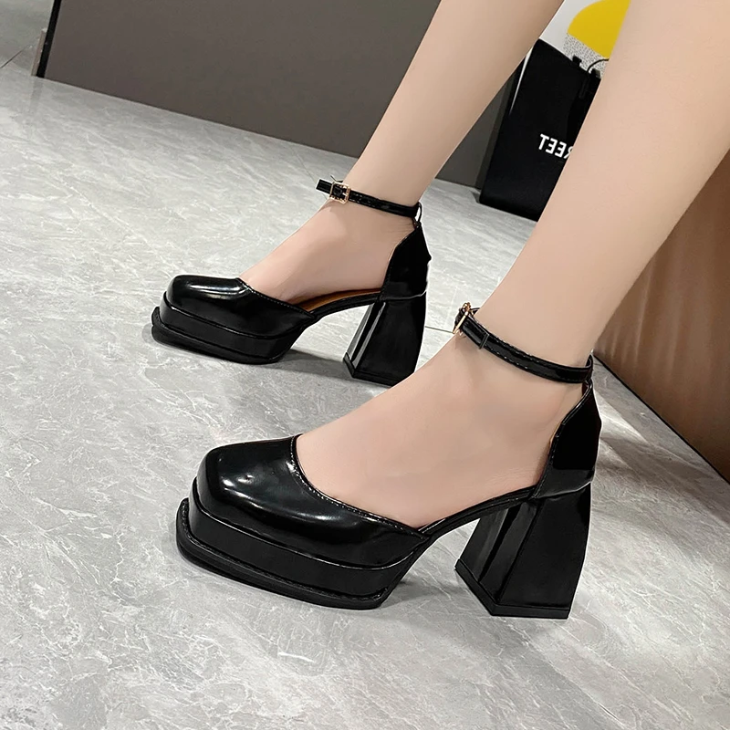 Pumps Platform Heels Chunky Luxury Women's Heeled With Hanging Up To The Ankle Dress Woman Office Urban Trendyol