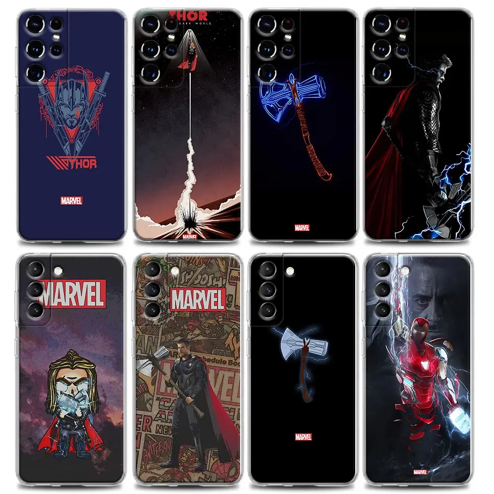 

Clear Phone Case for Samsung S9 S10 4G S10e S20 S21 Plus Ultra FE 5G M51 M31 M21 Case Soft Silicone Marvel Thor Avengers Hero