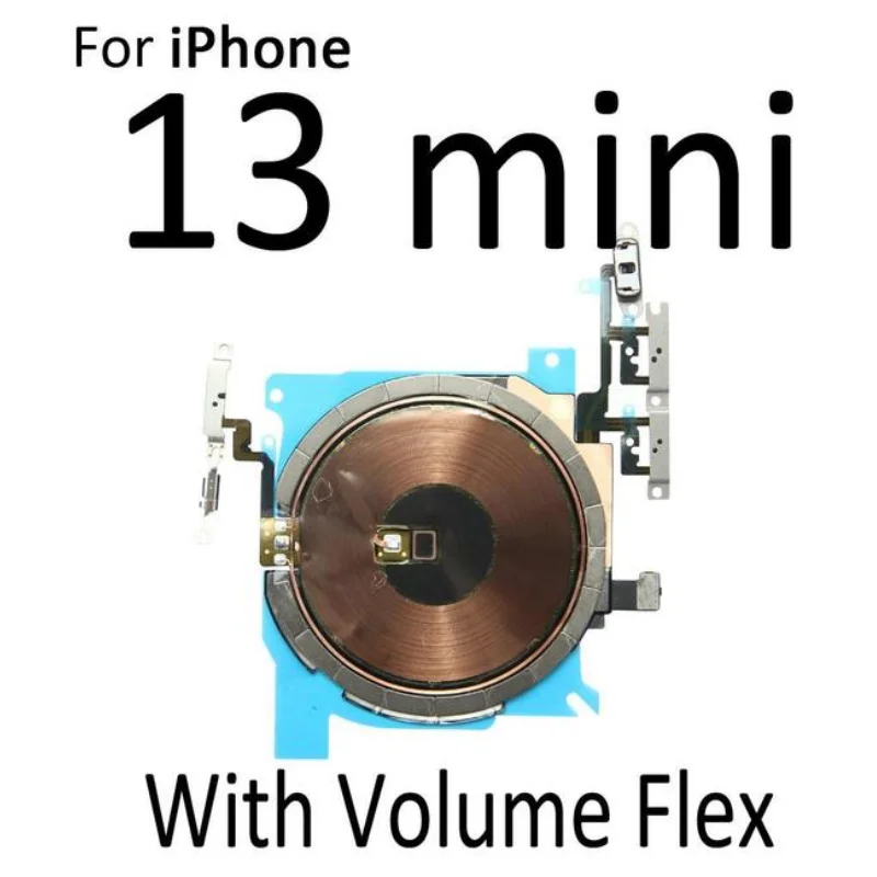 Wireless Charging Chip Parts Replacement Charger Panel Coil NFC Flex Cable With Volume Button For iPhone 13 mini Pro Max |