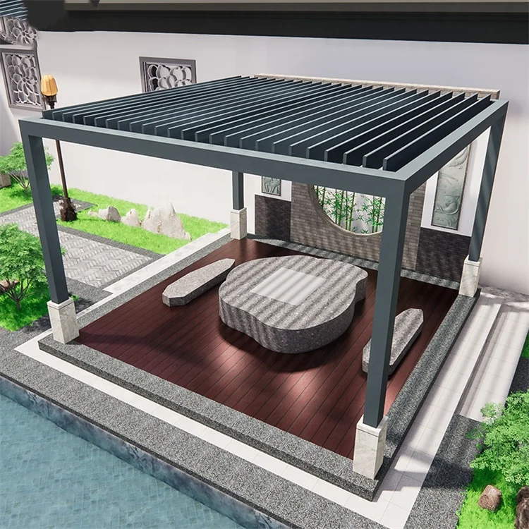 

Aluminum Pergola Bioclimatique 4X4 Garden Furniture Balcony Glass Roof Pergola Aluminum Cover Cost Lean To Pergola
