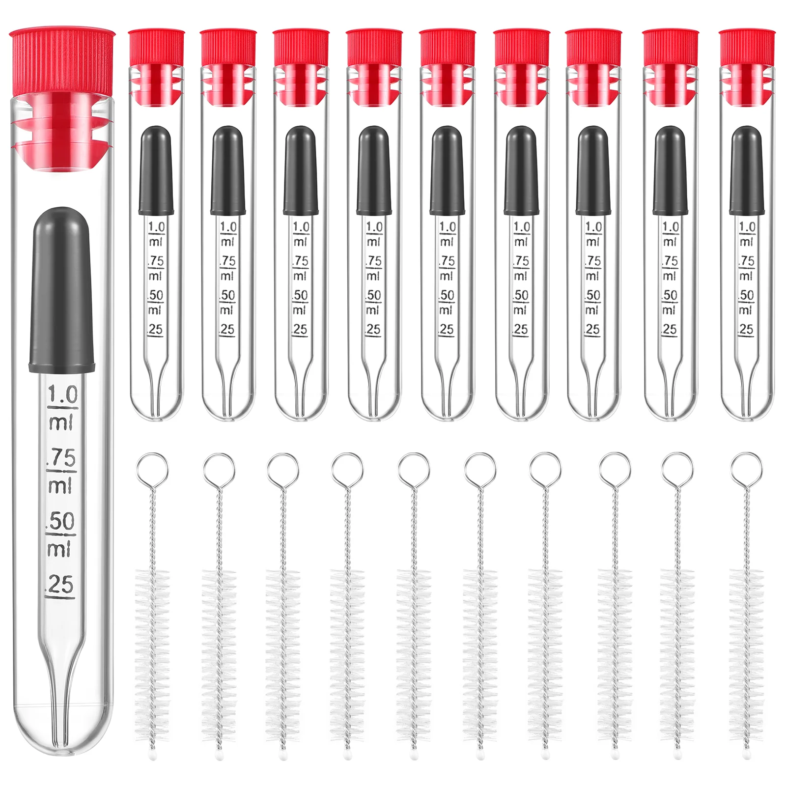 

Dropper Testliquid Tube Pipette Pipettes Brush Transfer Eye Essential Droppers Graduated Withdropping Oils Cleaning Tubes Caps