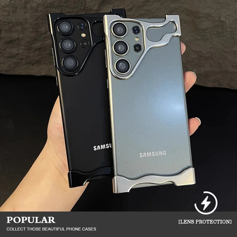 Фото Чехол для Samsung Galaxy S26 25 S24 S23 Ultra Plus из алюминиевого сплава с защитой объектива и углов №1