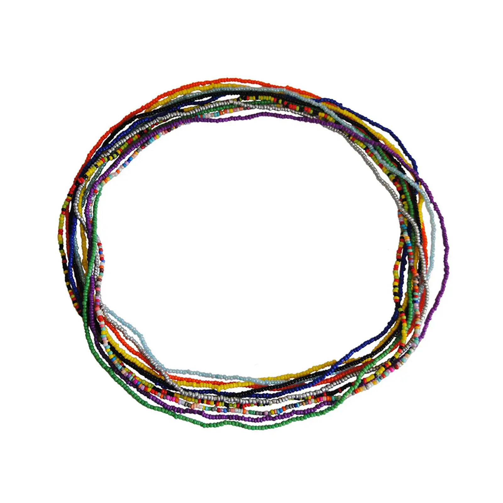 

10 Pieces Colorful Belly Chain Beaded Waistband Body Waist Boho for Beach