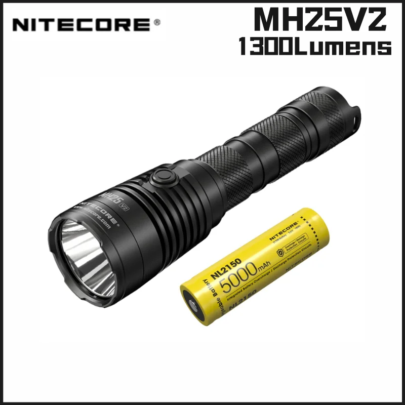 Original NITECORE MH25 V2 Rechargeable Flashlight 1300LM Built-in battery Tail Stand Protable Ultra Tactical Light For Searching