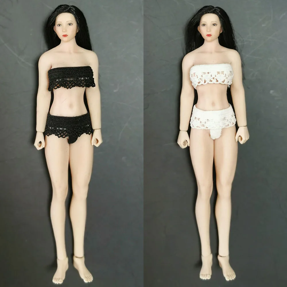 

2-Piece 1/12 Scale Sexy Lace Bra Set Women Transparent Bra Underwear + Panty Lingerie Set for 6in Action Figure Model Toy