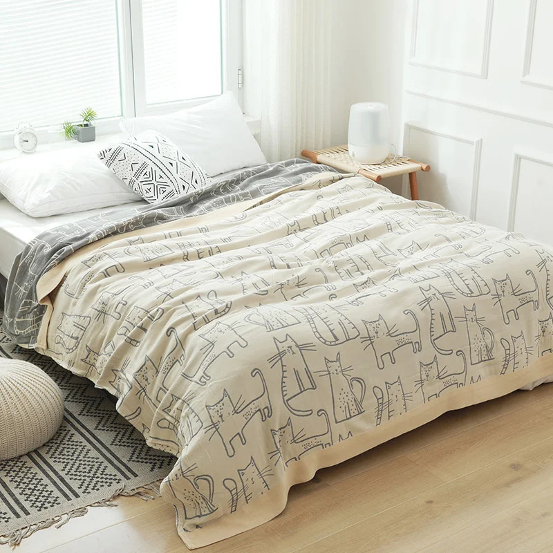

Muslin Throw Blanket Cotton Gauze Summer Quilt Soft Nap Towel Blanket For Kids Adult On The/Bed/Sofa/Travel Bedding Bedspread