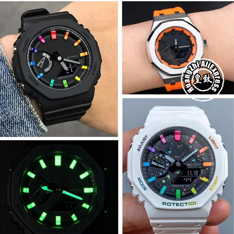 Для Casio GA2100 2110, светящийся часовой маркер, кольцо из нержавеющей стали, кольцо индексатор циферблата, сделай сам, часы Casioak, модификация циферблата, часы (art.: 3920cc79018aa) - 3920cc79018aa