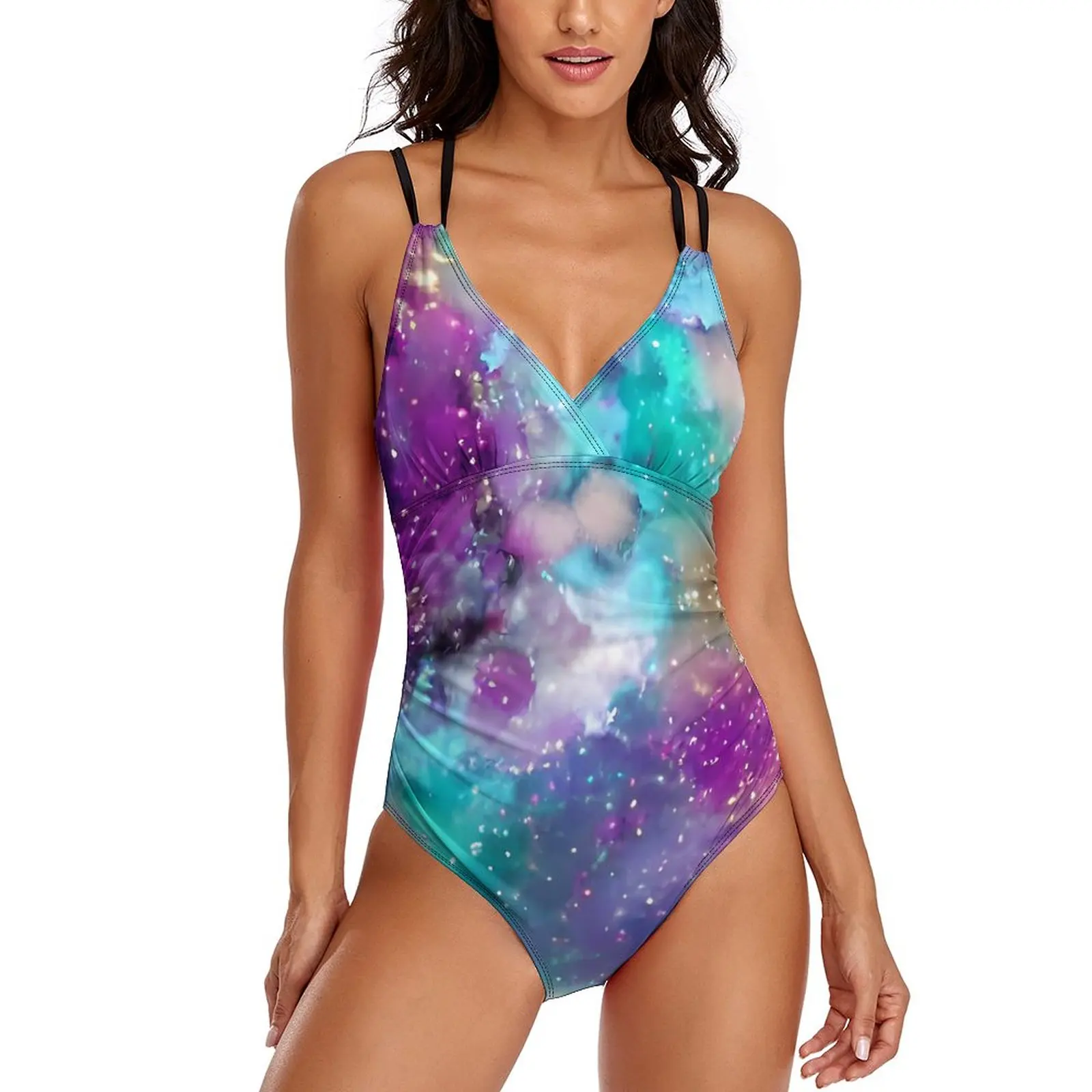 

Celestial Space Swimsuit Sexy Colorful Galaxy Swimwear One Piece Swimsuits Push Up Graphic Bathing Suits Beach Wear Plus Size