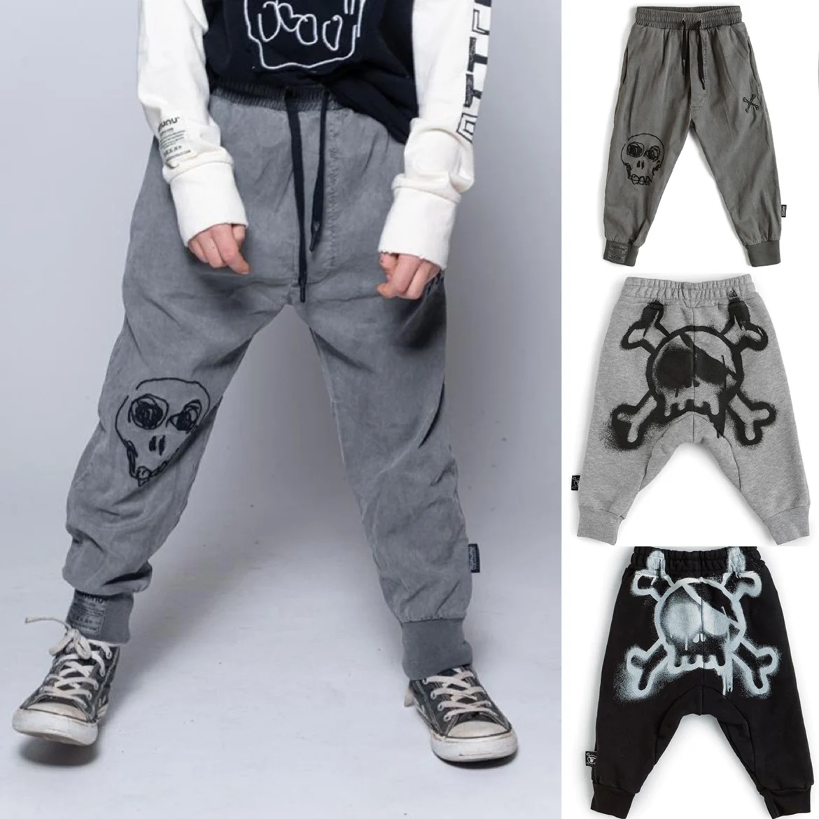 

Jenny&Dave 2023 spring and summer new children's clothing series European and American style baby boys and girls skeleton head c