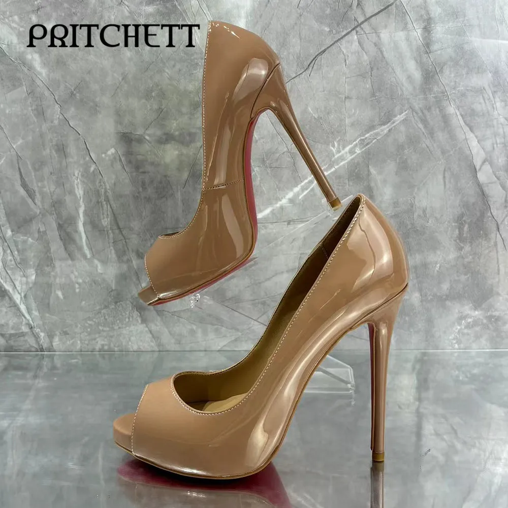 Женские туфли-лодочки на высоком каблуке с открытым носком