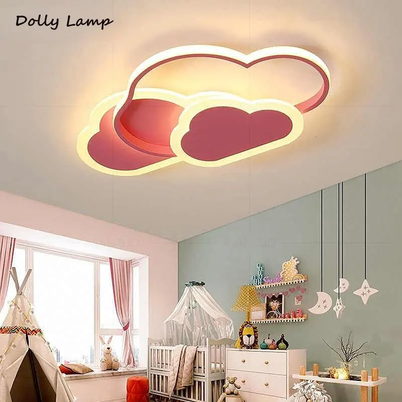 

LED Ceiling Lamp Creative child Cloud Pink for Children's Room Bedroom Study Modern Dimmable Lighting Fixtures Ceiling Lamps