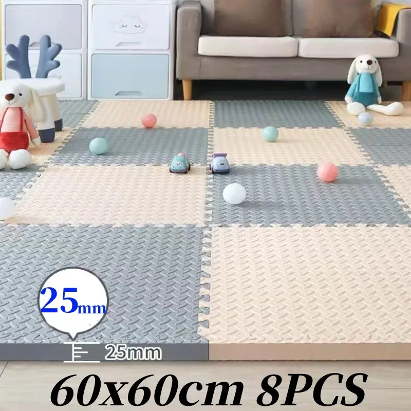 60x60cm Puzzle Mat Play Mats Baby Game Mat 8PCS Activities Mat for Baby Thick 2.5cm Baby Mat Tatame Foot Mat Baby's Floor Mats