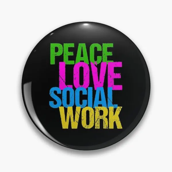 Peace Love Social Work Gift For W мягкая Металлическая Булавка для воротника значок влюбленных