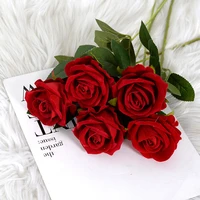 simulation roses artificial flowers romantic rose red white photography photo studio home ornaments shooting background props