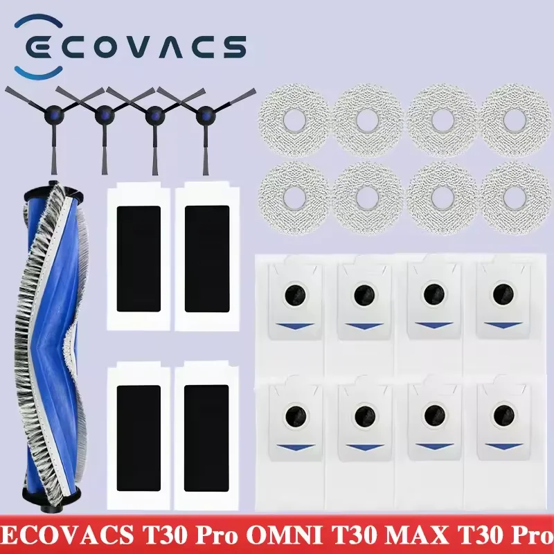 Фото ECOVACS T30 PRO OMNI / T30S PRO / YEEDI M12 Pro+ Запасные части для робота-пылесоса Мешок для пыли Основная боковая щетка Фильтр Аксессуары для швабры №1