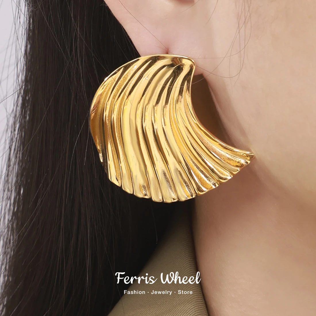 Серьги из нержавеющей стали для женщин волнистые серьги в форме хула